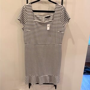 Banana Republic Black and White Striped Dress